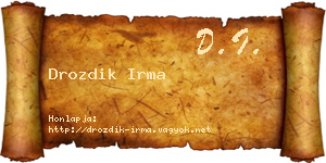 Drozdik Irma névjegykártya