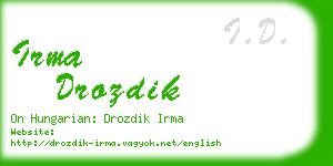 irma drozdik business card